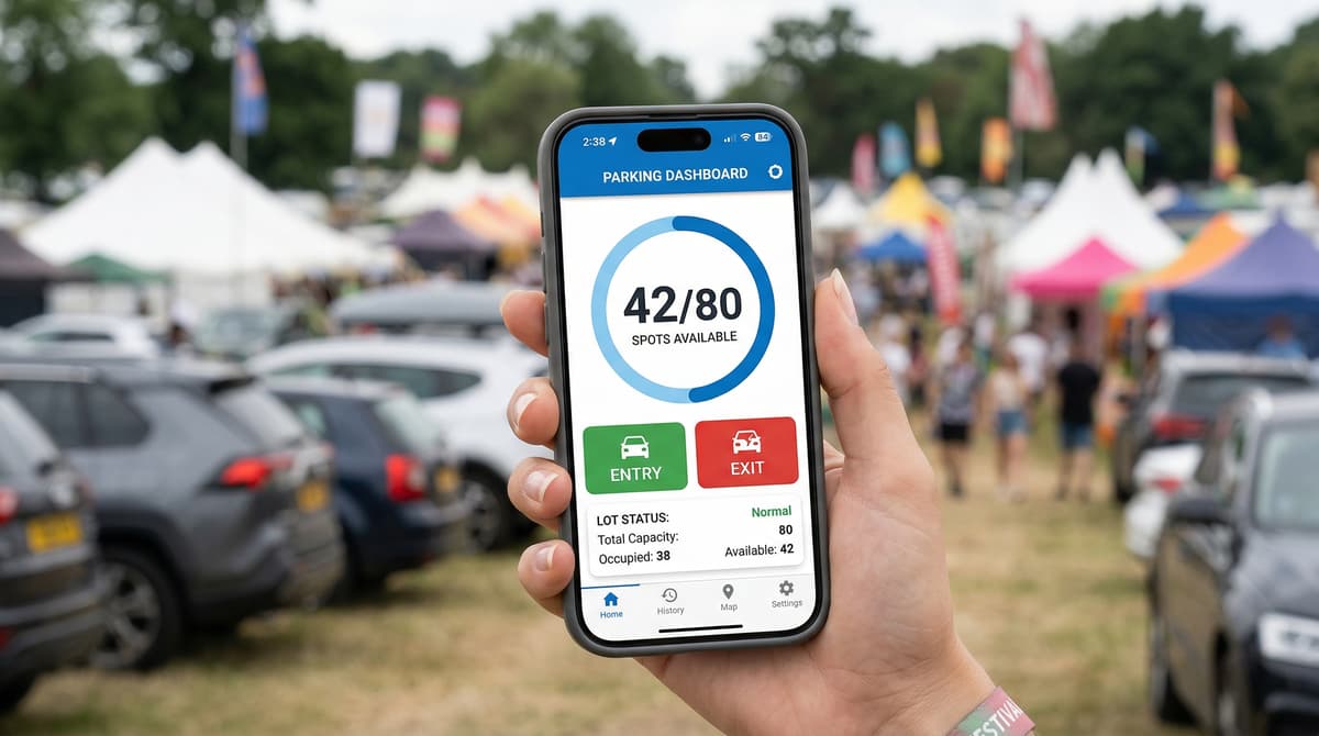 Dashboard gestione parcheggi su smartphone